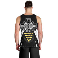 Cornwall Celtic Cross Men Tank Top Coat Of Arms With Celtic Pattern - Wonder Print Shop