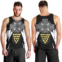 Cornwall Celtic Cross Men Tank Top Coat Of Arms With Celtic Pattern - Wonder Print Shop