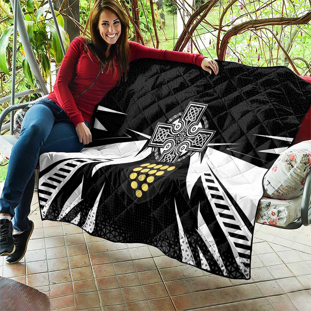 Cornwall Celtic Cross Quilt Coat Of Arms With Celtic Pattern - Wonder Print Shop
