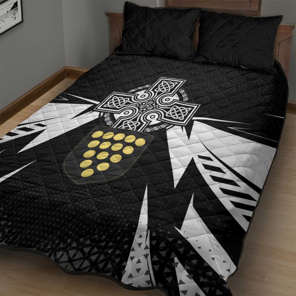 Cornwall Celtic Cross Quilt Bed Set Coat Of Arms With Celtic Pattern - Wonder Print Shop