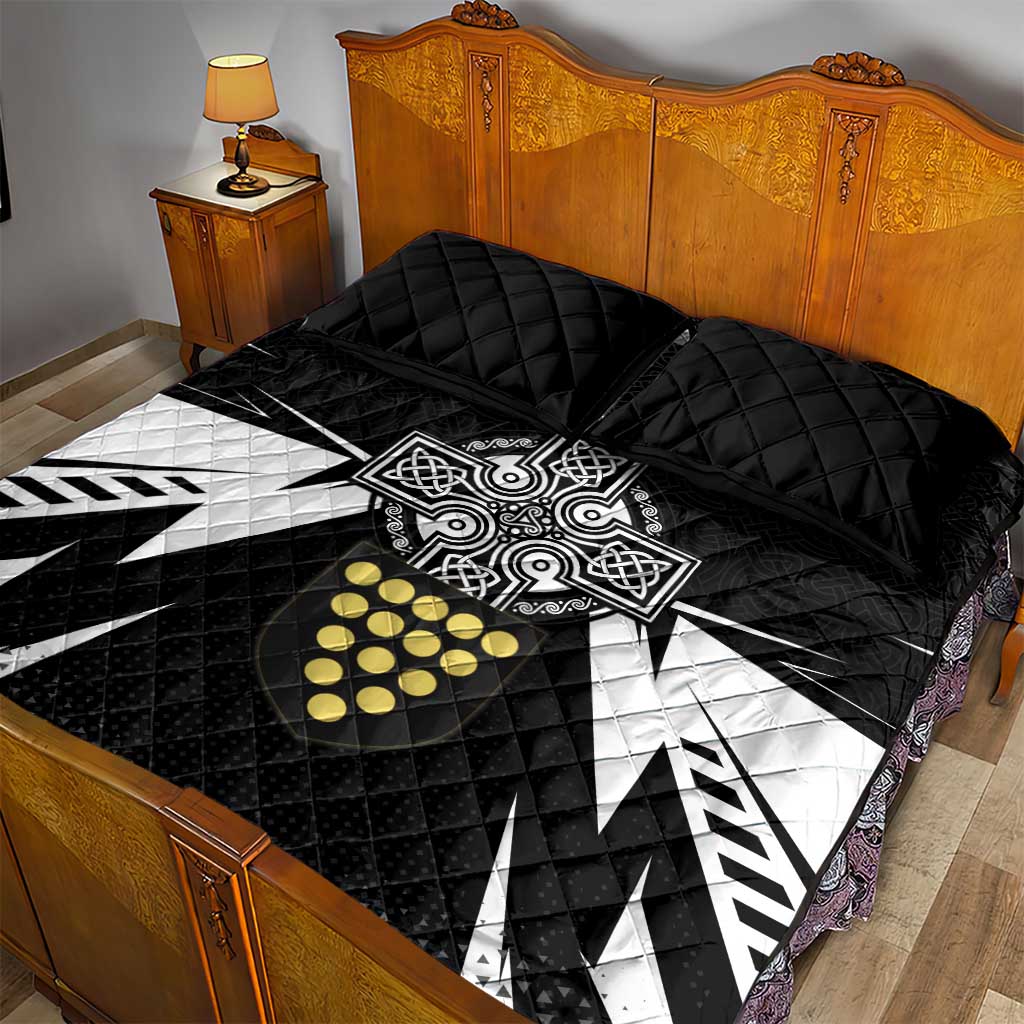 Cornwall Celtic Cross Quilt Bed Set Coat Of Arms With Celtic Pattern - Wonder Print Shop