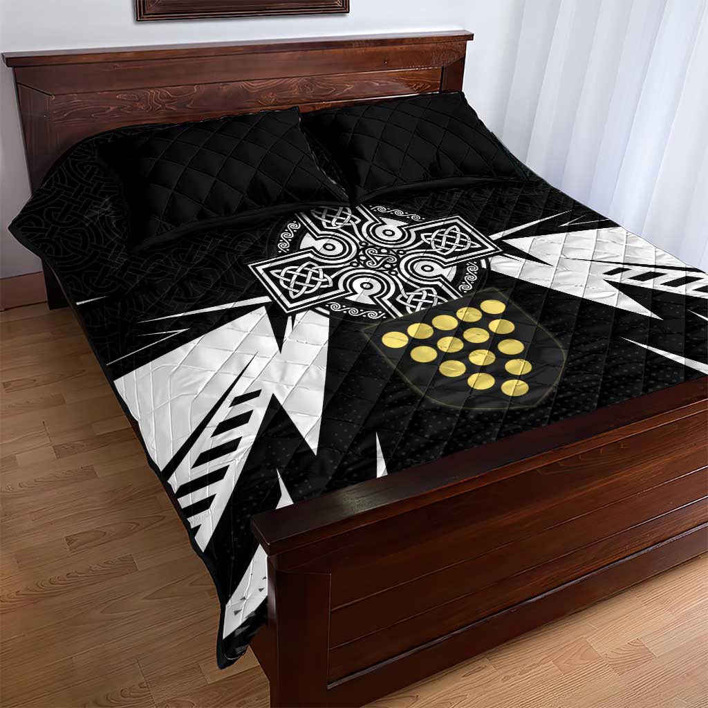 Cornwall Celtic Cross Quilt Bed Set Coat Of Arms With Celtic Pattern - Wonder Print Shop