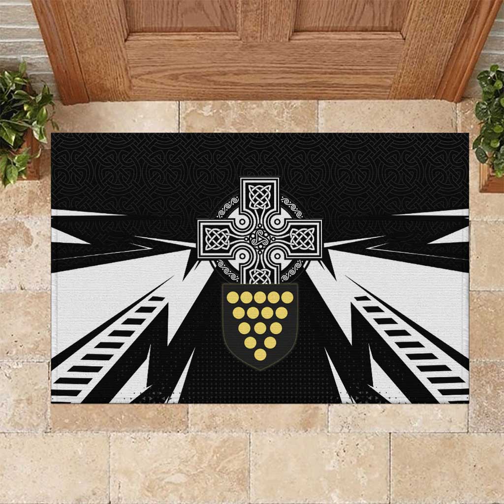 Cornwall Celtic Cross Rubber Doormat Coat Of Arms With Celtic Pattern - Wonder Print Shop
