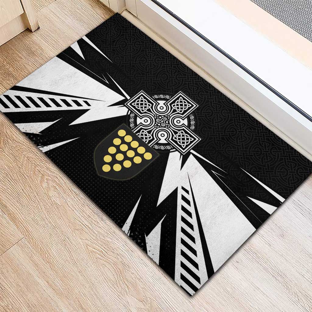 Cornwall Celtic Cross Rubber Doormat Coat Of Arms With Celtic Pattern - Wonder Print Shop