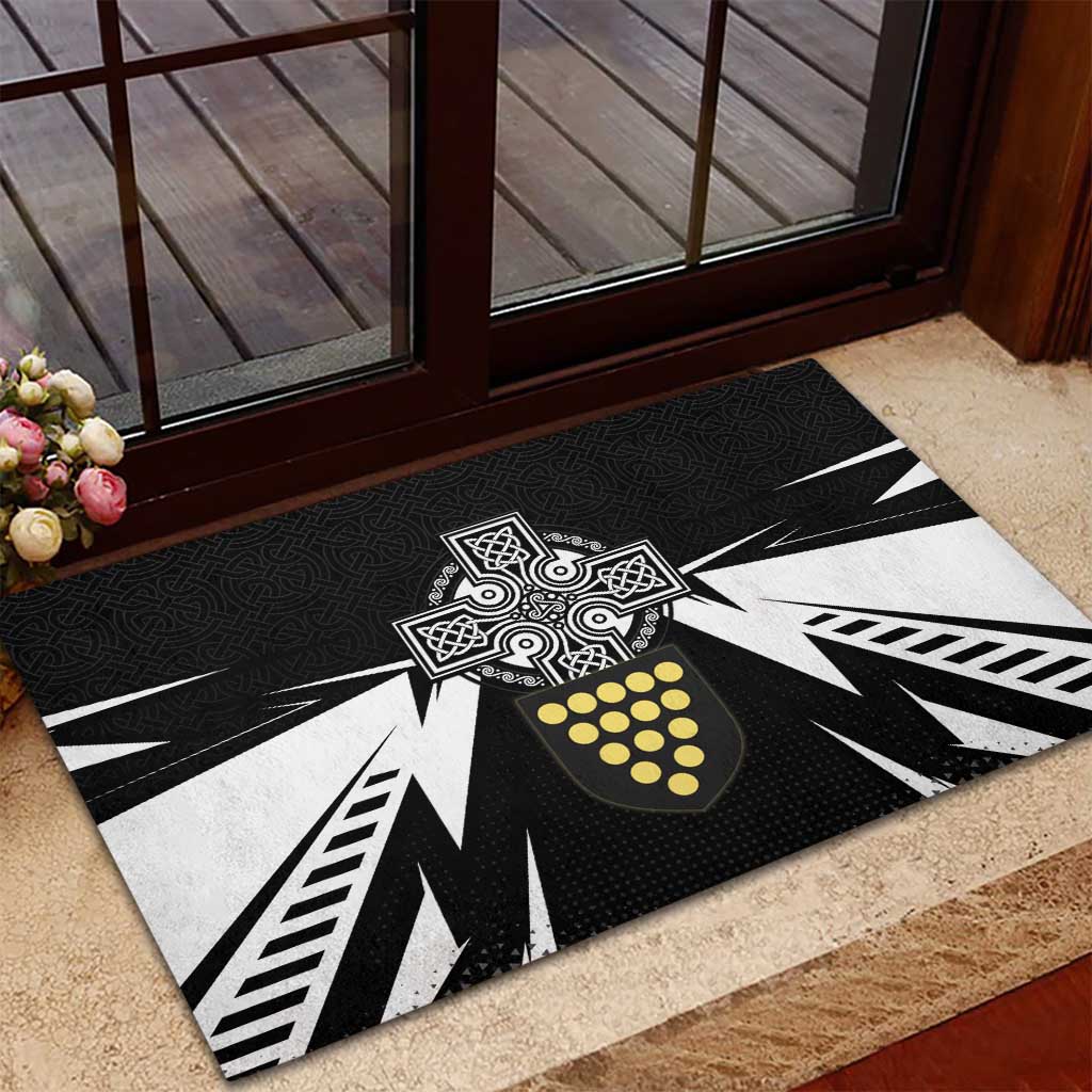 Cornwall Celtic Cross Rubber Doormat Coat Of Arms With Celtic Pattern - Wonder Print Shop