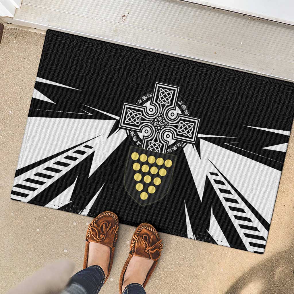 Cornwall Celtic Cross Rubber Doormat Coat Of Arms With Celtic Pattern - Wonder Print Shop