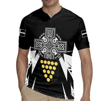 Cornwall Celtic Cross Rugby Jersey Coat Of Arms With Celtic Pattern - Wonder Print Shop