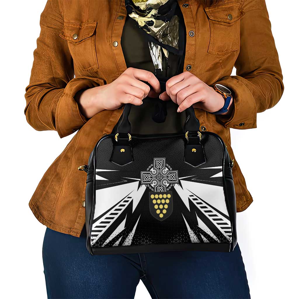 Cornwall Celtic Cross Shoulder Handbag Coat Of Arms With Celtic Pattern - Wonder Print Shop