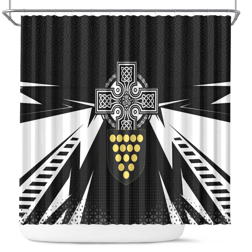 Cornwall Celtic Cross Shower Curtain Coat Of Arms With Celtic Pattern - Wonder Print Shop