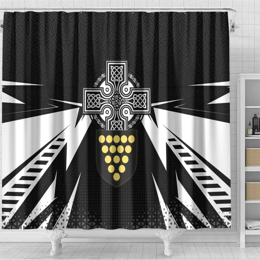 Cornwall Celtic Cross Shower Curtain Coat Of Arms With Celtic Pattern - Wonder Print Shop