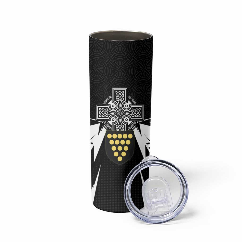 Cornwall Celtic Cross Skinny Tumbler Coat Of Arms With Celtic Pattern - Wonder Print Shop