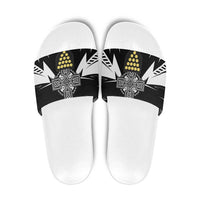 Cornwall Celtic Cross Slide Sandals Coat Of Arms With Celtic Pattern - Wonder Print Shop
