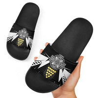 Cornwall Celtic Cross Slide Sandals Coat Of Arms With Celtic Pattern - Wonder Print Shop