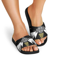 Cornwall Celtic Cross Slide Sandals Coat Of Arms With Celtic Pattern - Wonder Print Shop