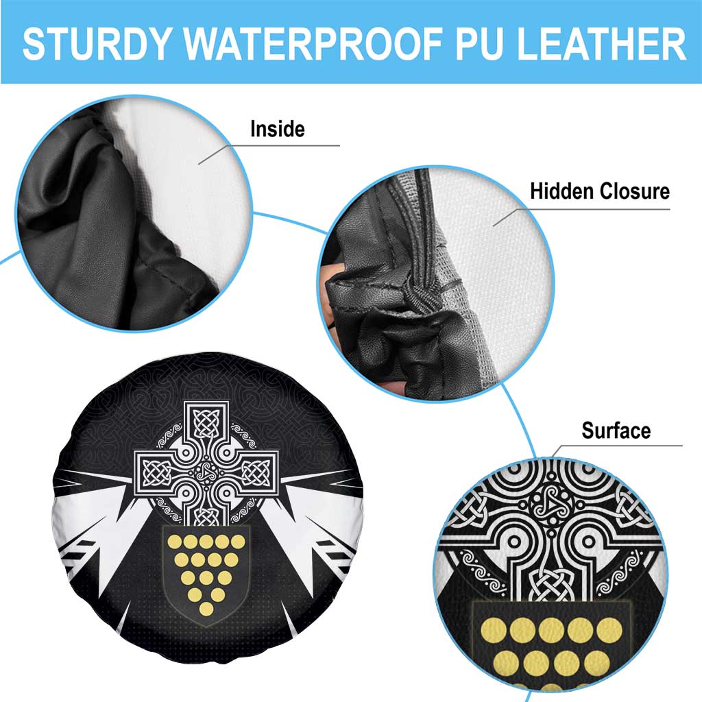 Cornwall Celtic Cross Spare Tire Cover Coat Of Arms With Celtic Pattern - Wonder Print Shop