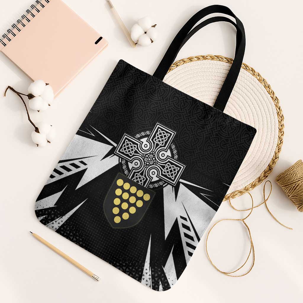 Cornwall Celtic Cross Tote Bag Coat Of Arms With Celtic Pattern - Wonder Print Shop