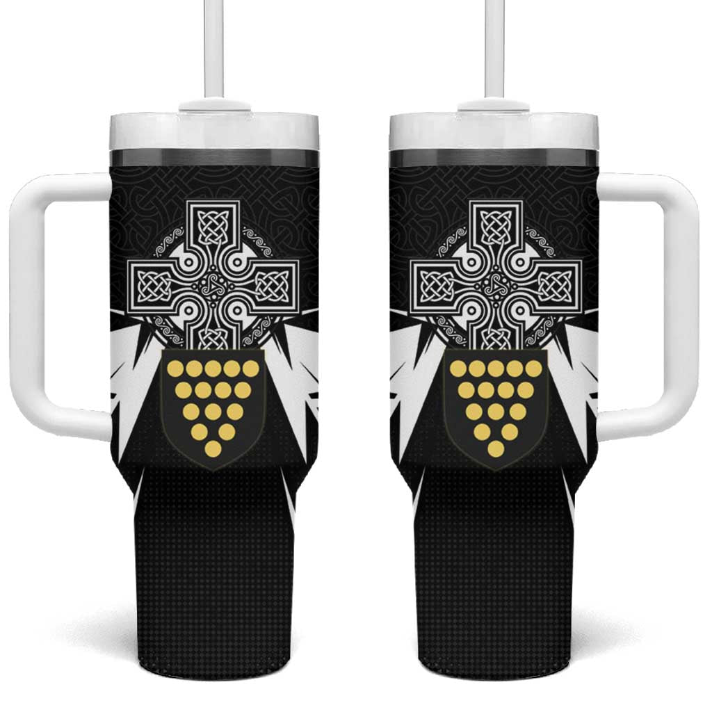 Cornwall Celtic Cross Tumbler With Handle Coat Of Arms With Celtic Pattern - Wonder Print Shop