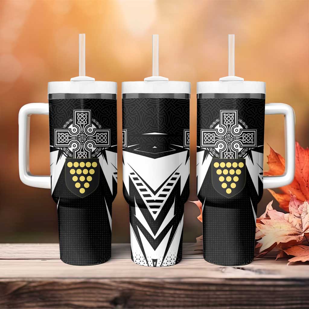 Cornwall Celtic Cross Tumbler With Handle Coat Of Arms With Celtic Pattern - Wonder Print Shop