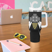 Cornwall Celtic Cross Tumbler With Handle Coat Of Arms With Celtic Pattern - Wonder Print Shop