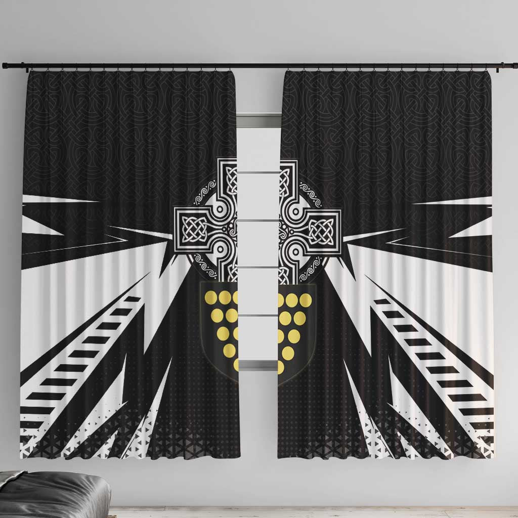 Cornwall Celtic Cross Window Curtain Coat Of Arms With Celtic Pattern - Wonder Print Shop