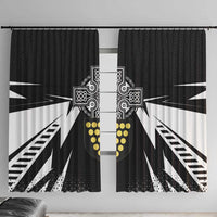 Cornwall Celtic Cross Window Curtain Coat Of Arms With Celtic Pattern - Wonder Print Shop