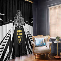 Cornwall Celtic Cross Window Curtain Coat Of Arms With Celtic Pattern - Wonder Print Shop