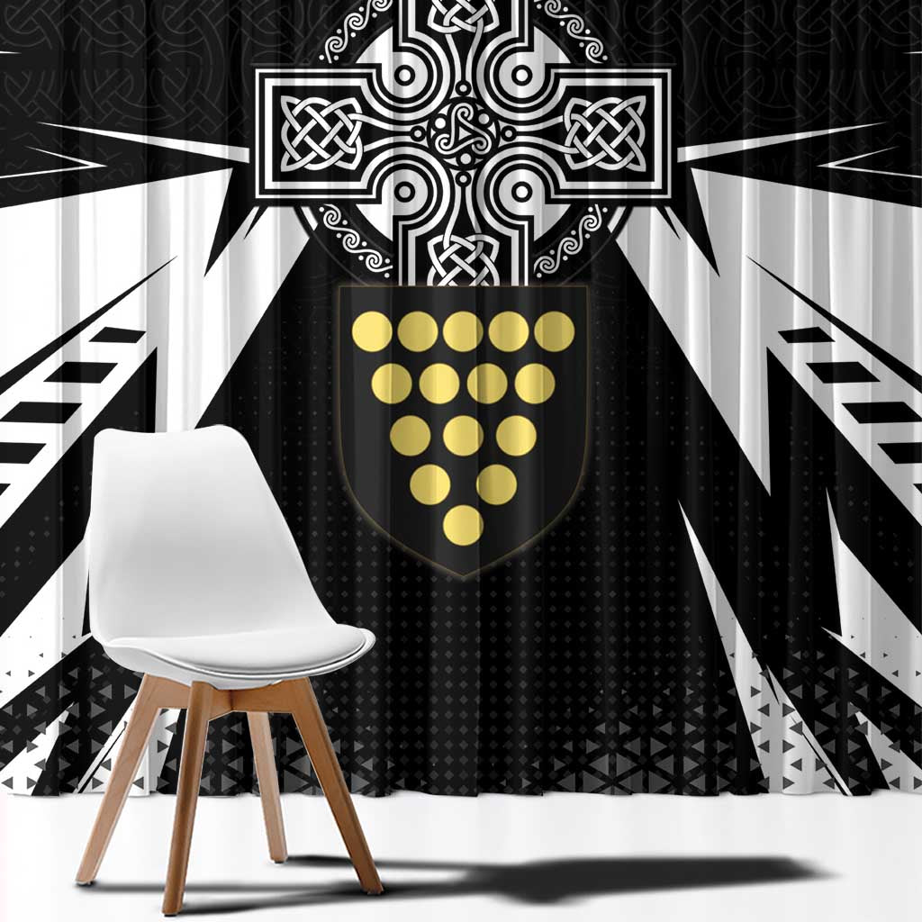 Cornwall Celtic Cross Window Curtain Coat Of Arms With Celtic Pattern - Wonder Print Shop