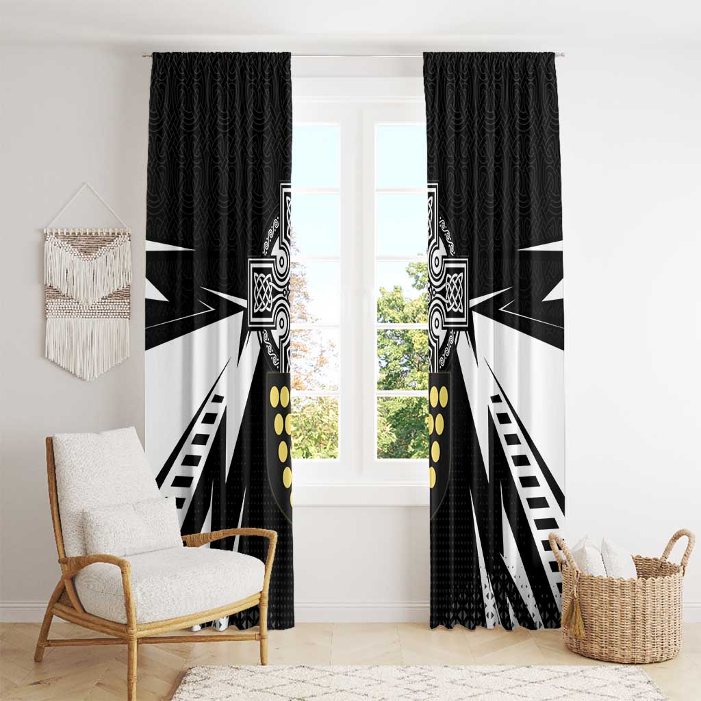 Cornwall Celtic Cross Window Curtain Coat Of Arms With Celtic Pattern - Wonder Print Shop