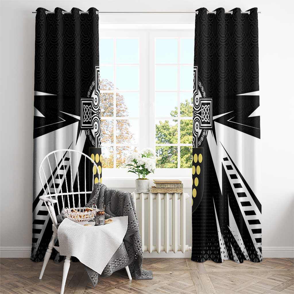Cornwall Celtic Cross Window Curtain Coat Of Arms With Celtic Pattern - Wonder Print Shop