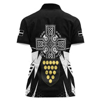 Cornwall Celtic Cross Women Polo Shirt Coat Of Arms With Celtic Pattern - Wonder Print Shop