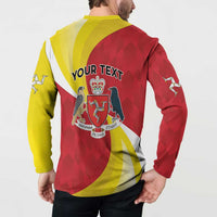 Personalized Isle of Man Button Sweatshirt Triskele Ny Tree Cassyn - Wonder Print Shop