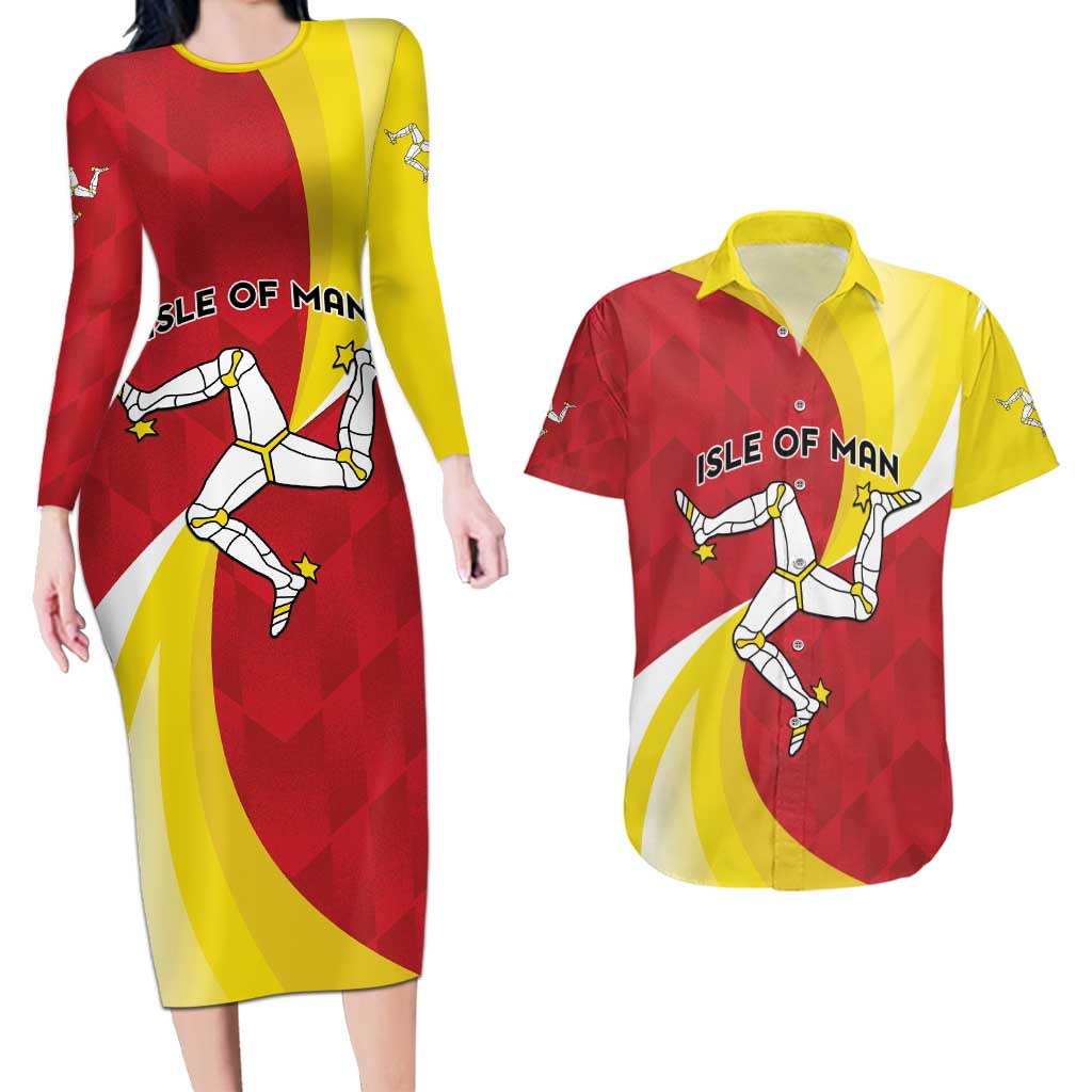 Personalized Isle of Man Couples Matching Long Sleeve Bodycon Dress and Hawaiian Shirt Triskele Ny Tree Cassyn - Wonder Print Shop