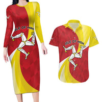 Personalized Isle of Man Couples Matching Long Sleeve Bodycon Dress and Hawaiian Shirt Triskele Ny Tree Cassyn - Wonder Print Shop