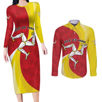 Personalized Isle of Man Couples Matching Long Sleeve Bodycon Dress and Long Sleeve Button Shirt Triskele Ny Tree Cassyn - Wonder Print Shop
