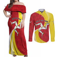 Personalized Isle of Man Couples Matching Off Shoulder Maxi Dress and Long Sleeve Button Shirt Triskele Ny Tree Cassyn - Wonder Print Shop