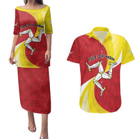 Personalized Isle of Man Couples Matching Puletasi and Hawaiian Shirt Triskele Ny Tree Cassyn - Wonder Print Shop
