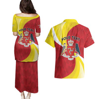 Personalized Isle of Man Couples Matching Puletasi and Hawaiian Shirt Triskele Ny Tree Cassyn - Wonder Print Shop