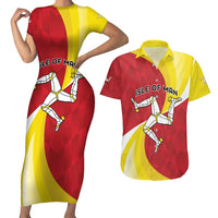Personalized Isle of Man Couples Matching Short Sleeve Bodycon Dress and Hawaiian Shirt Triskele Ny Tree Cassyn - Wonder Print Shop