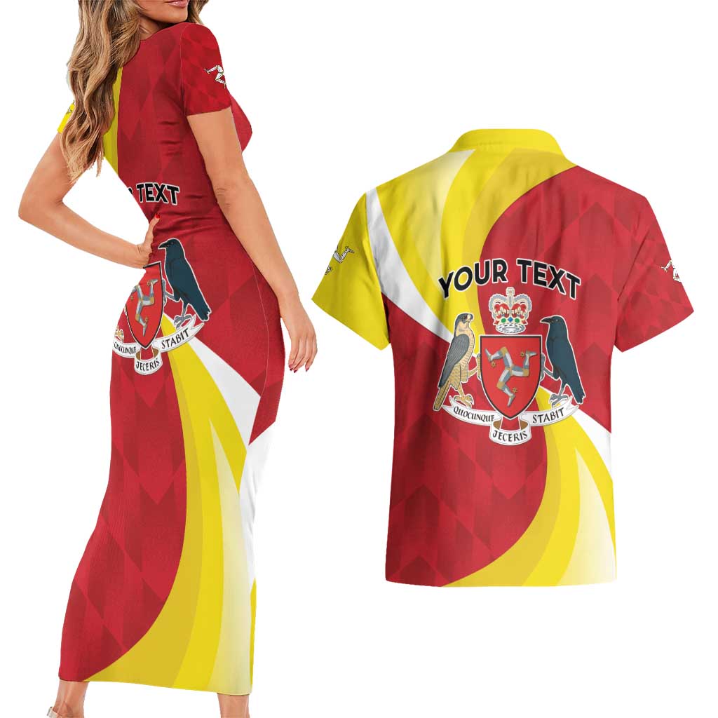 Personalized Isle of Man Couples Matching Short Sleeve Bodycon Dress and Hawaiian Shirt Triskele Ny Tree Cassyn - Wonder Print Shop
