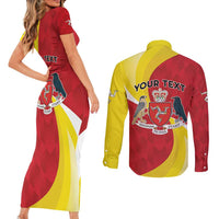 Personalized Isle of Man Couples Matching Short Sleeve Bodycon Dress and Long Sleeve Button Shirt Triskele Ny Tree Cassyn - Wonder Print Shop