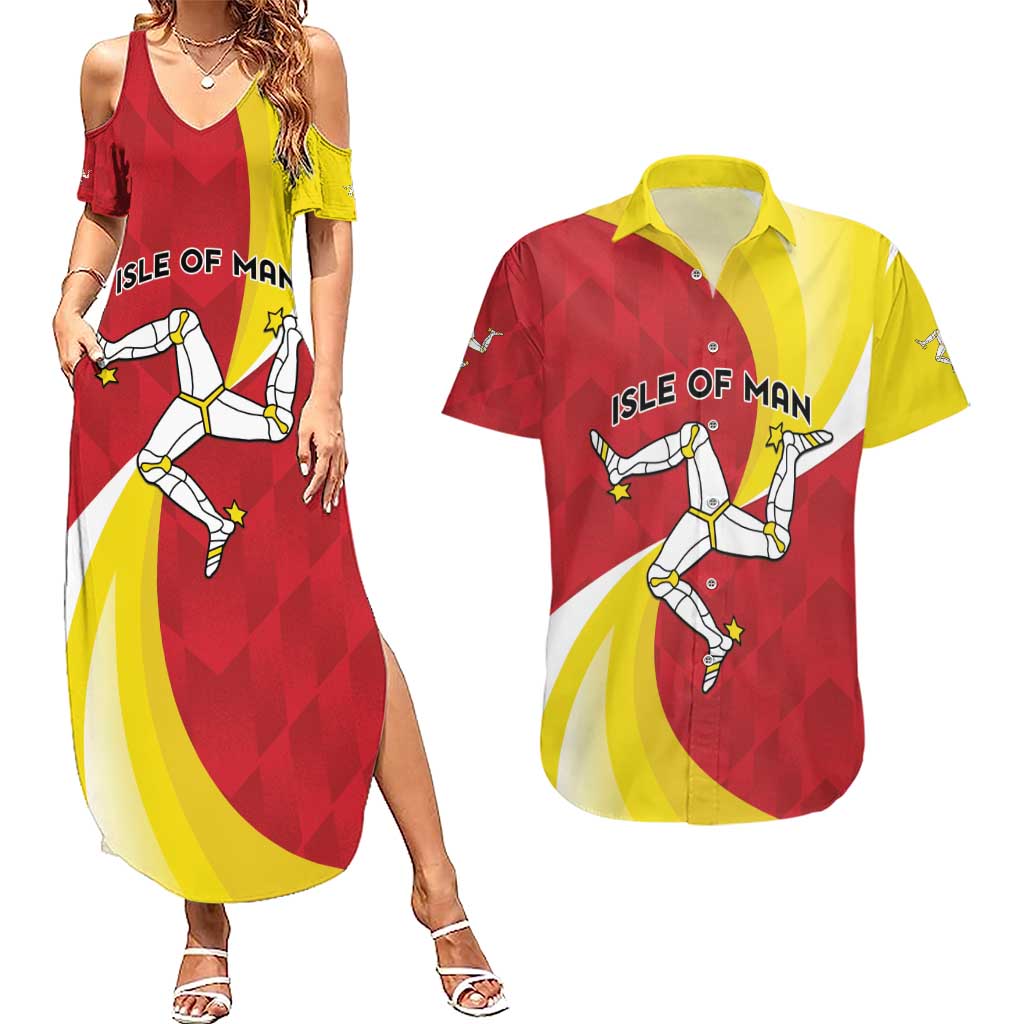 Personalized Isle of Man Couples Matching Summer Maxi Dress and Hawaiian Shirt Triskele Ny Tree Cassyn - Wonder Print Shop