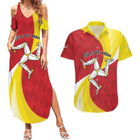 Personalized Isle of Man Couples Matching Summer Maxi Dress and Hawaiian Shirt Triskele Ny Tree Cassyn - Wonder Print Shop