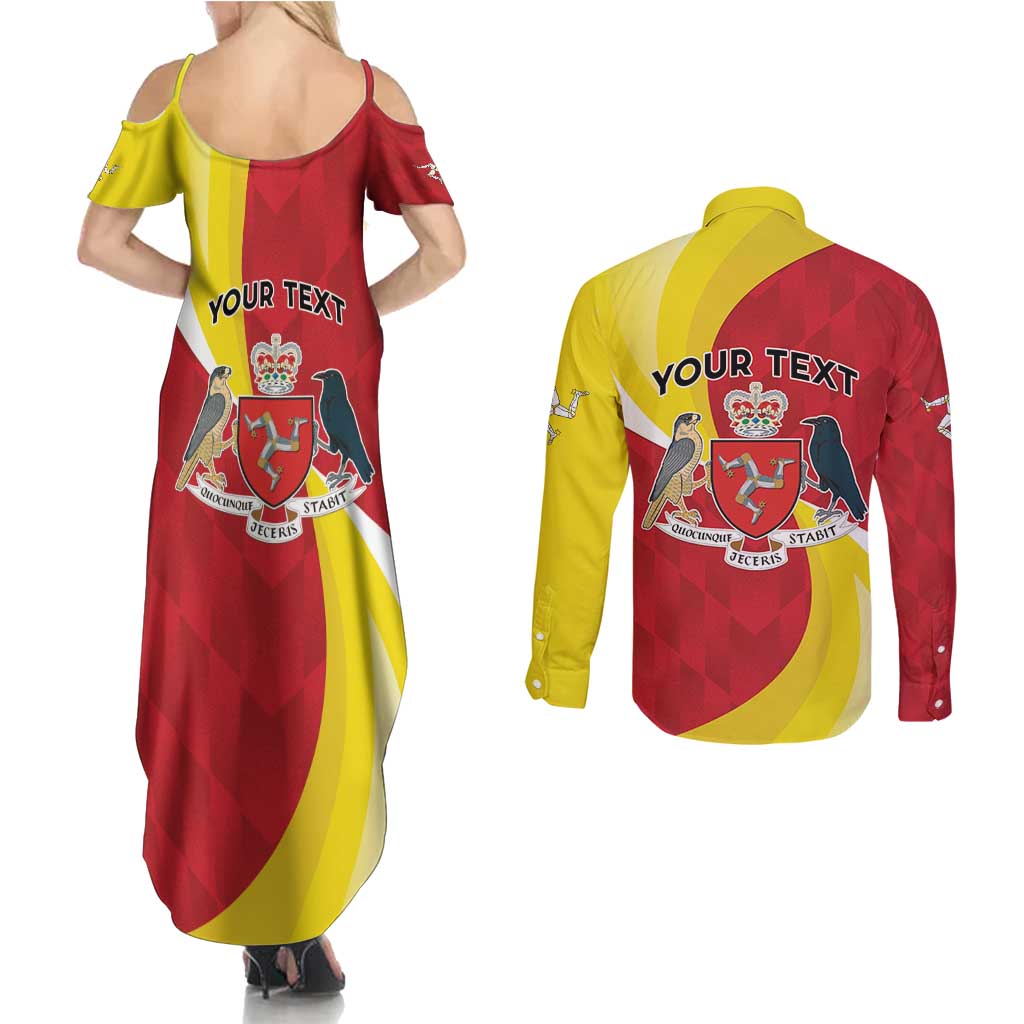 Personalized Isle of Man Couples Matching Summer Maxi Dress and Long Sleeve Button Shirt Triskele Ny Tree Cassyn - Wonder Print Shop