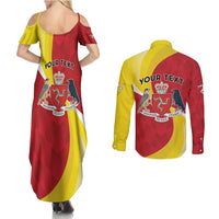 Personalized Isle of Man Couples Matching Summer Maxi Dress and Long Sleeve Button Shirt Triskele Ny Tree Cassyn - Wonder Print Shop