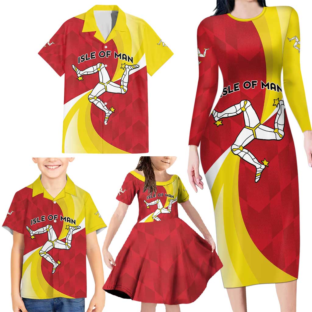 Personalized Isle of Man Family Matching Long Sleeve Bodycon Dress and Hawaiian Shirt Triskele Ny Tree Cassyn - Wonder Print Shop