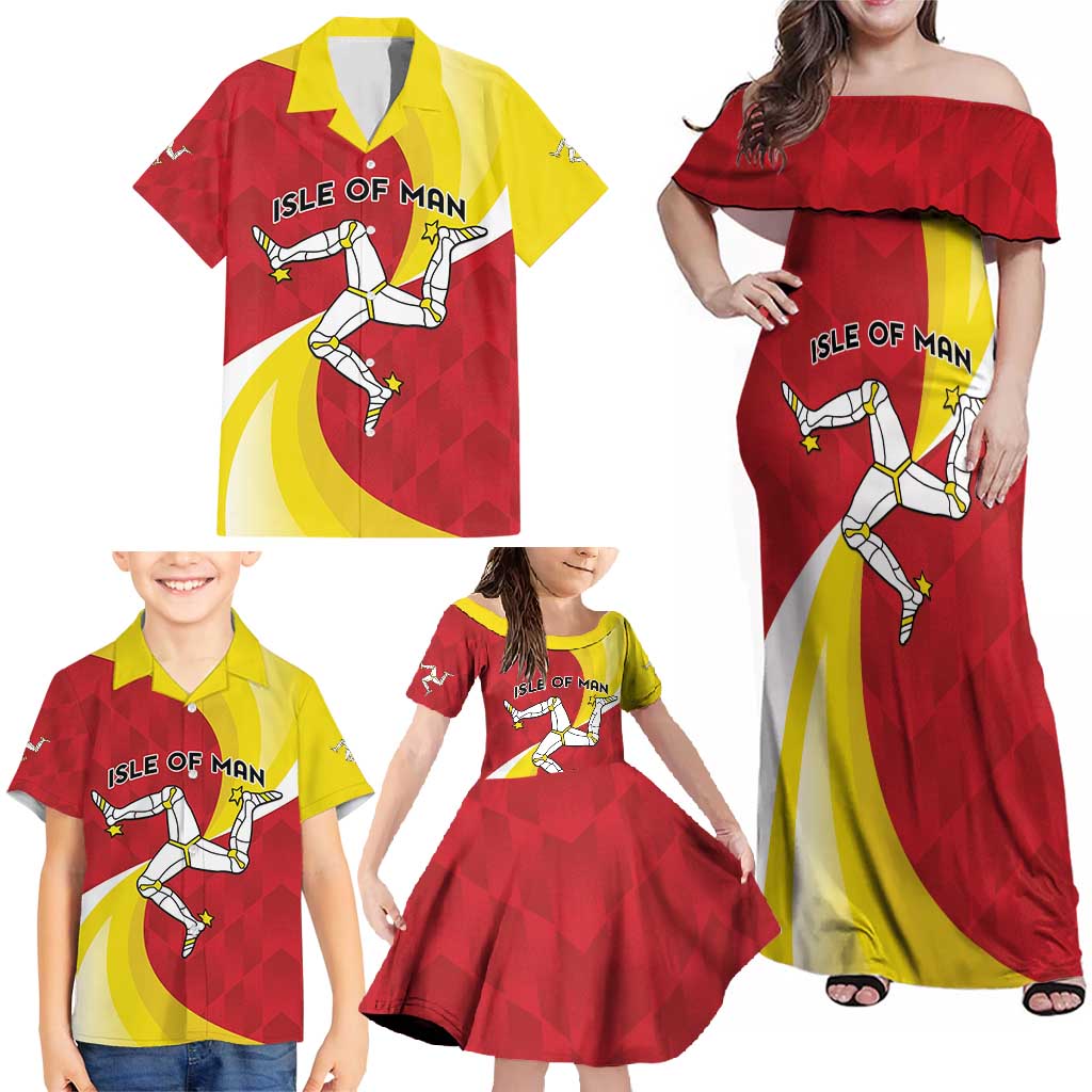 Personalized Isle of Man Family Matching Off Shoulder Maxi Dress and Hawaiian Shirt Triskele Ny Tree Cassyn - Wonder Print Shop