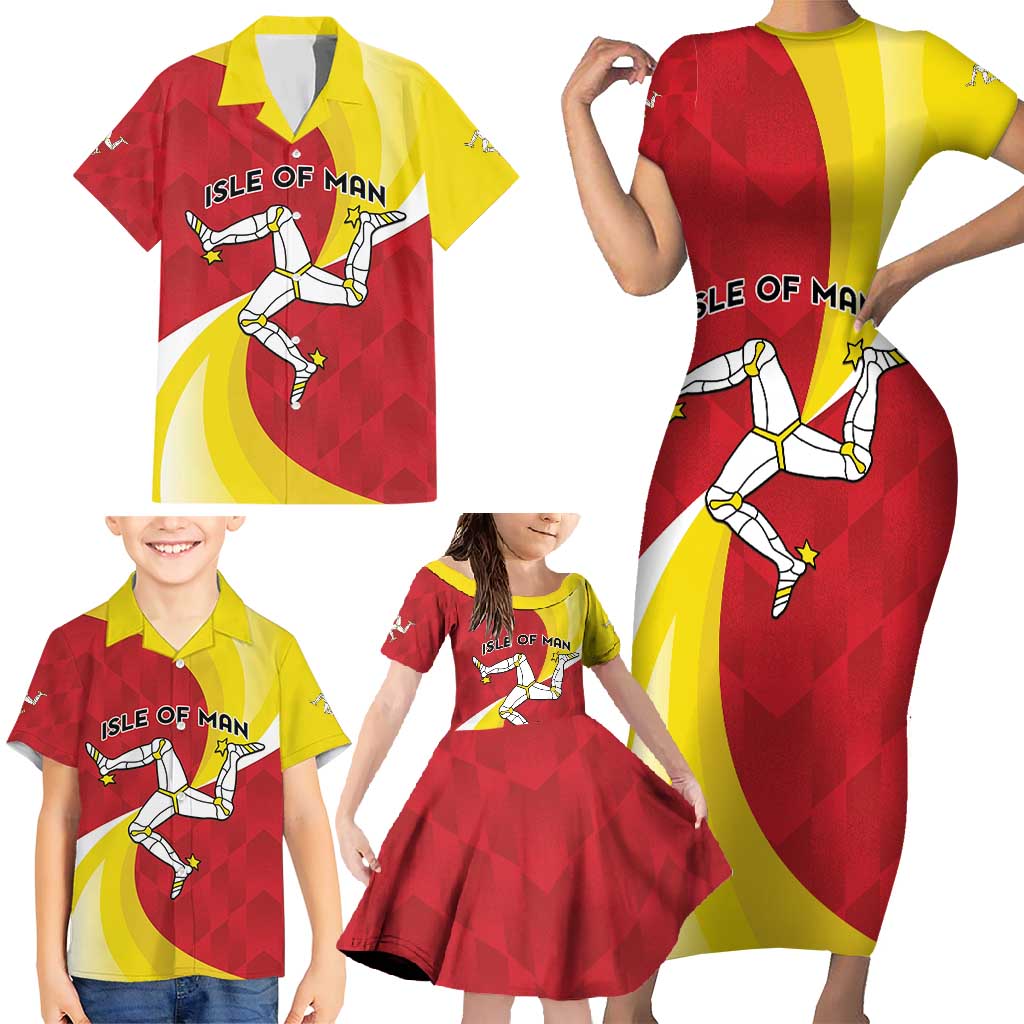 Personalized Isle of Man Family Matching Short Sleeve Bodycon Dress and Hawaiian Shirt Triskele Ny Tree Cassyn - Wonder Print Shop