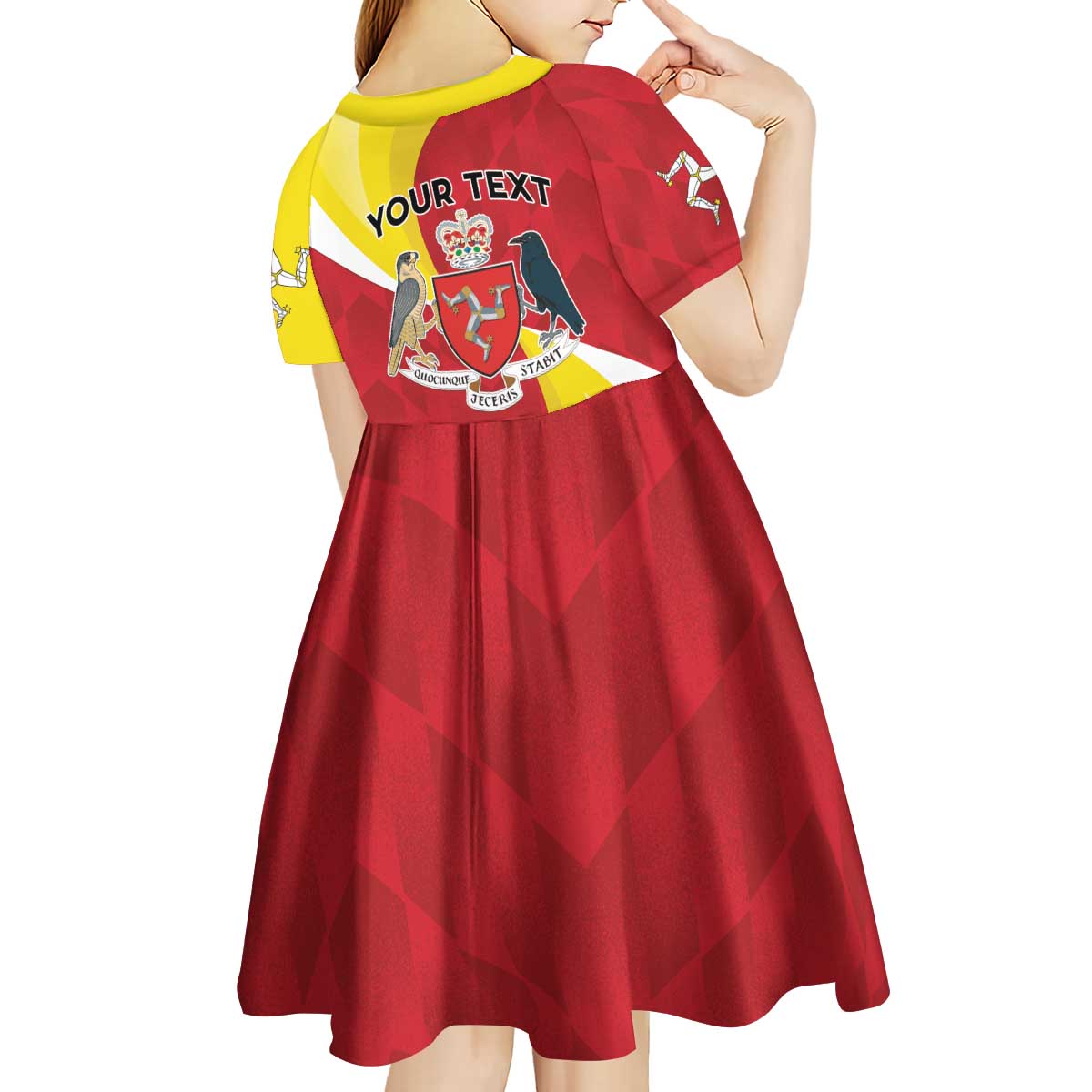 Personalized Isle of Man Kid Short Sleeve Dress Triskele Ny Tree Cassyn - Wonder Print Shop