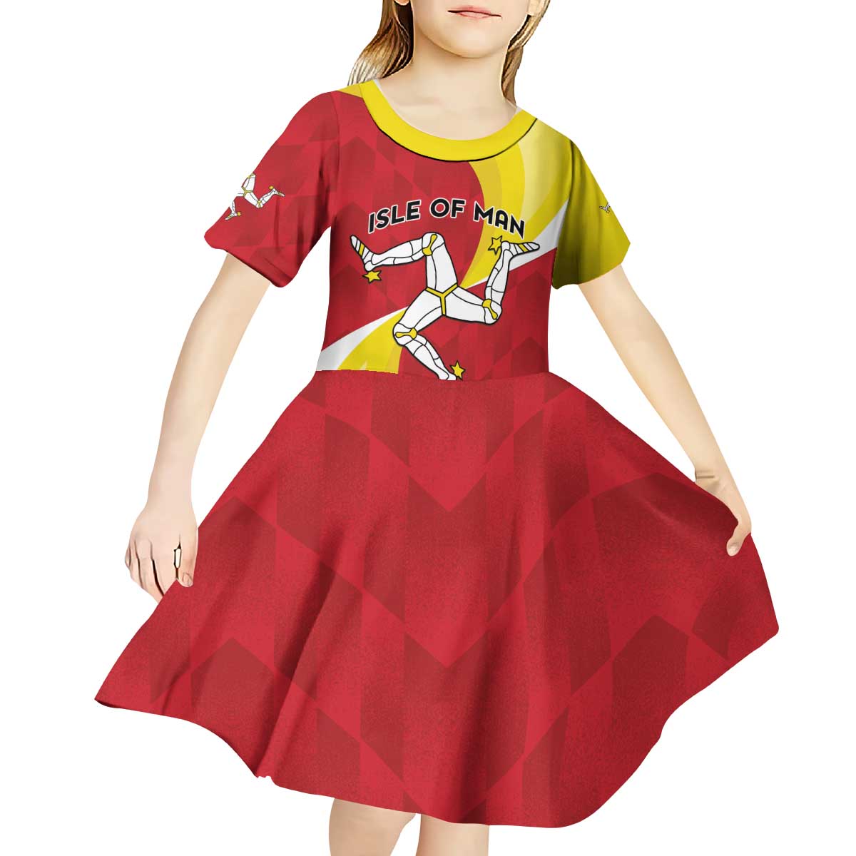 Personalized Isle of Man Kid Short Sleeve Dress Triskele Ny Tree Cassyn - Wonder Print Shop