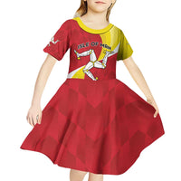 Personalized Isle of Man Kid Short Sleeve Dress Triskele Ny Tree Cassyn - Wonder Print Shop